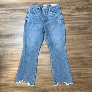 Loft Curvy High Waisted Flare Crop Jeans